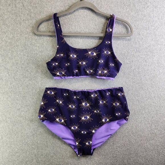 Kitty and Vibe Bikini Third Eye Reversible XS Scoop Top M2 High Rise Bottom - Picture 15 of 15
